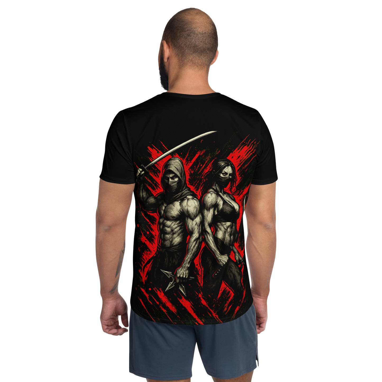 Men's athletic t-shirt Futatsu no Kage (Black)