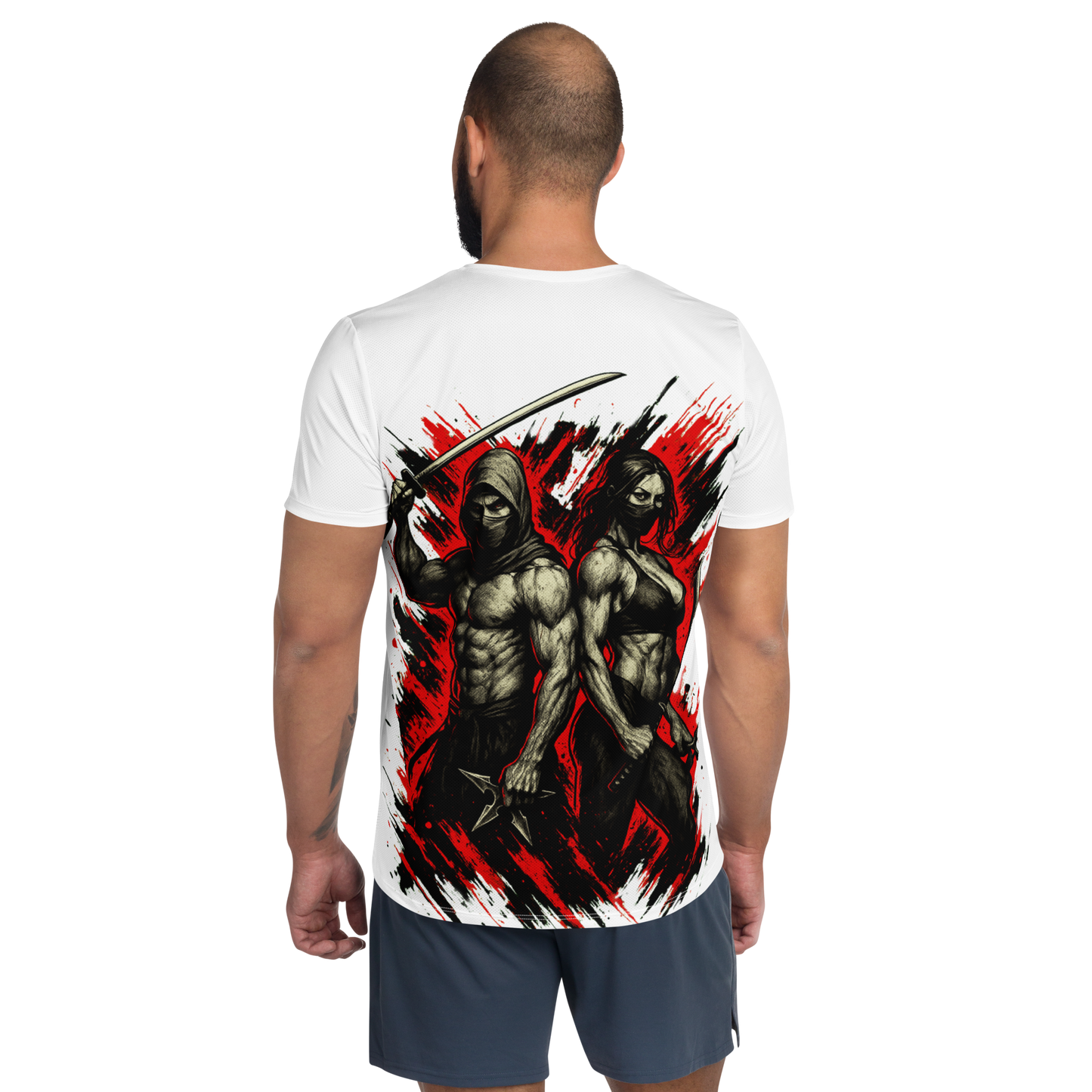 Men's athletic t-shirt Futatsu no Kage (White)