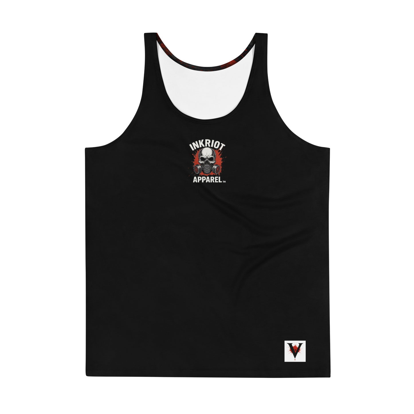 Unisex Tank Top Shrouded in Shadow and Red (Black)