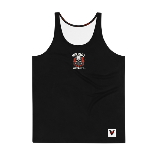Unisex Tank Top Shrouded in Shadow and Red (Black)