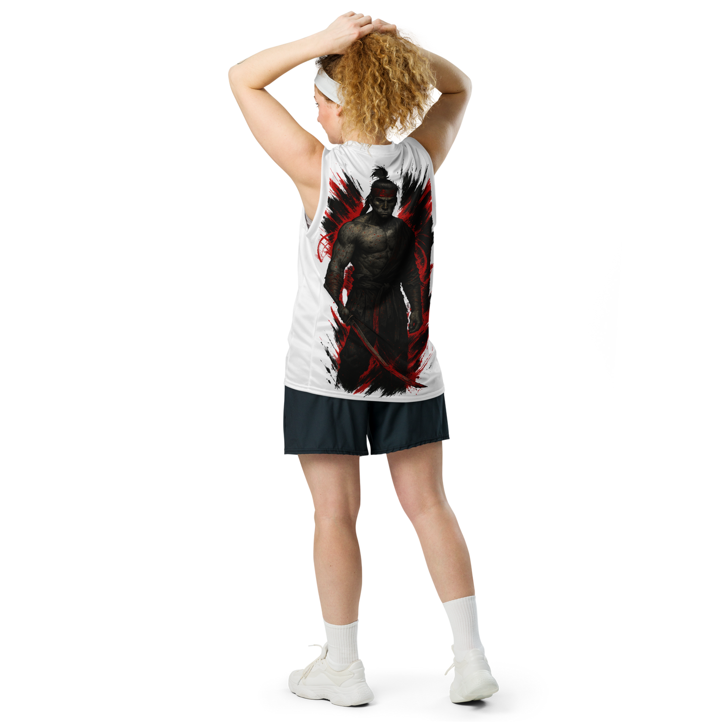 Unisex gym jersey Akaryu no Kenshi (White)