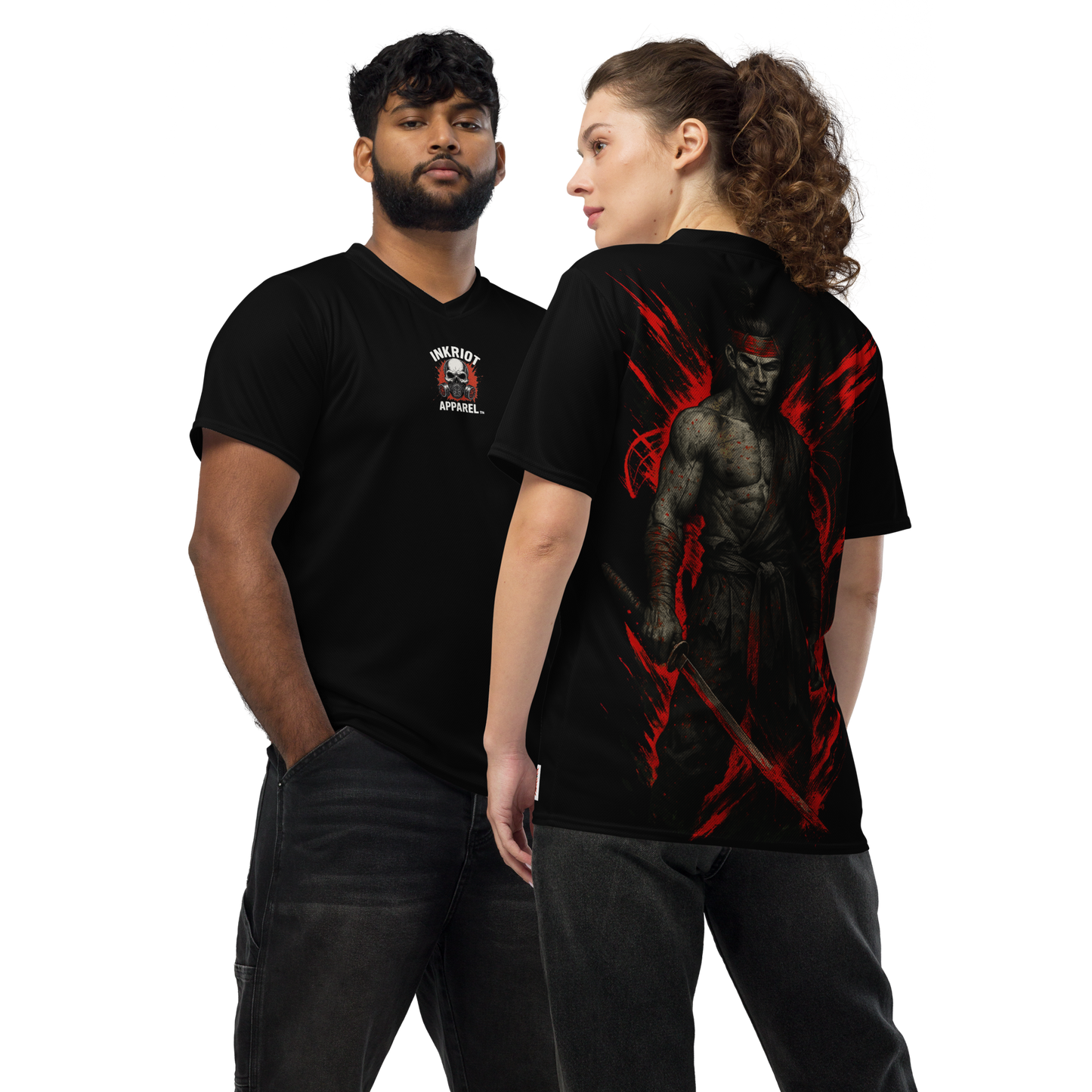 Unisex sports jersey Akaryu no Kenshi (Black)