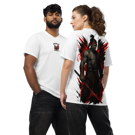 Unisex sports jersey Akaryu no Kenshi (White)