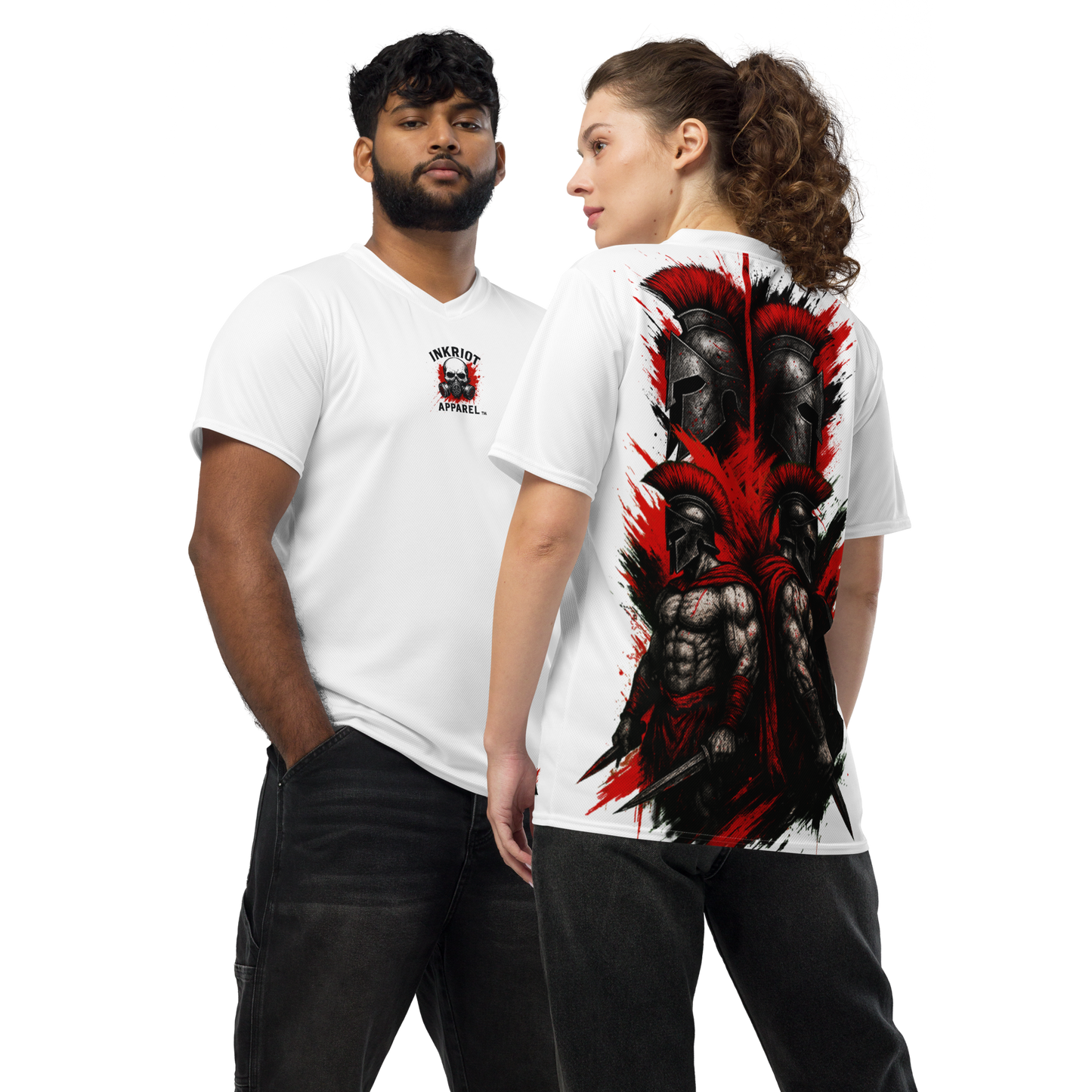 Unisex sports jersey Spartan Brotherhood (White)