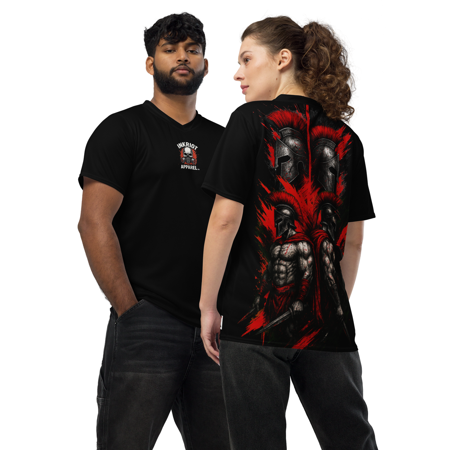 Unisex sports jersey Spartan Brotherhood (Black)
