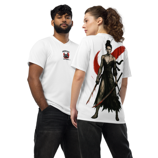 Unisex sports jersey Kiss of the Blade (White)