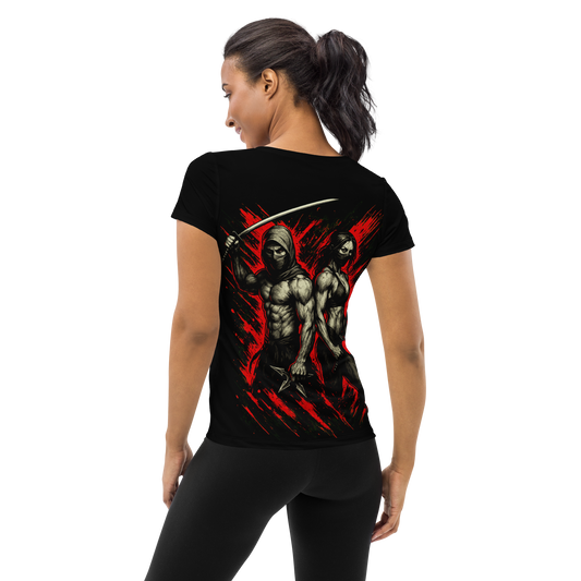 Women's athletic t-shirt Futatsu no Kage (Black)