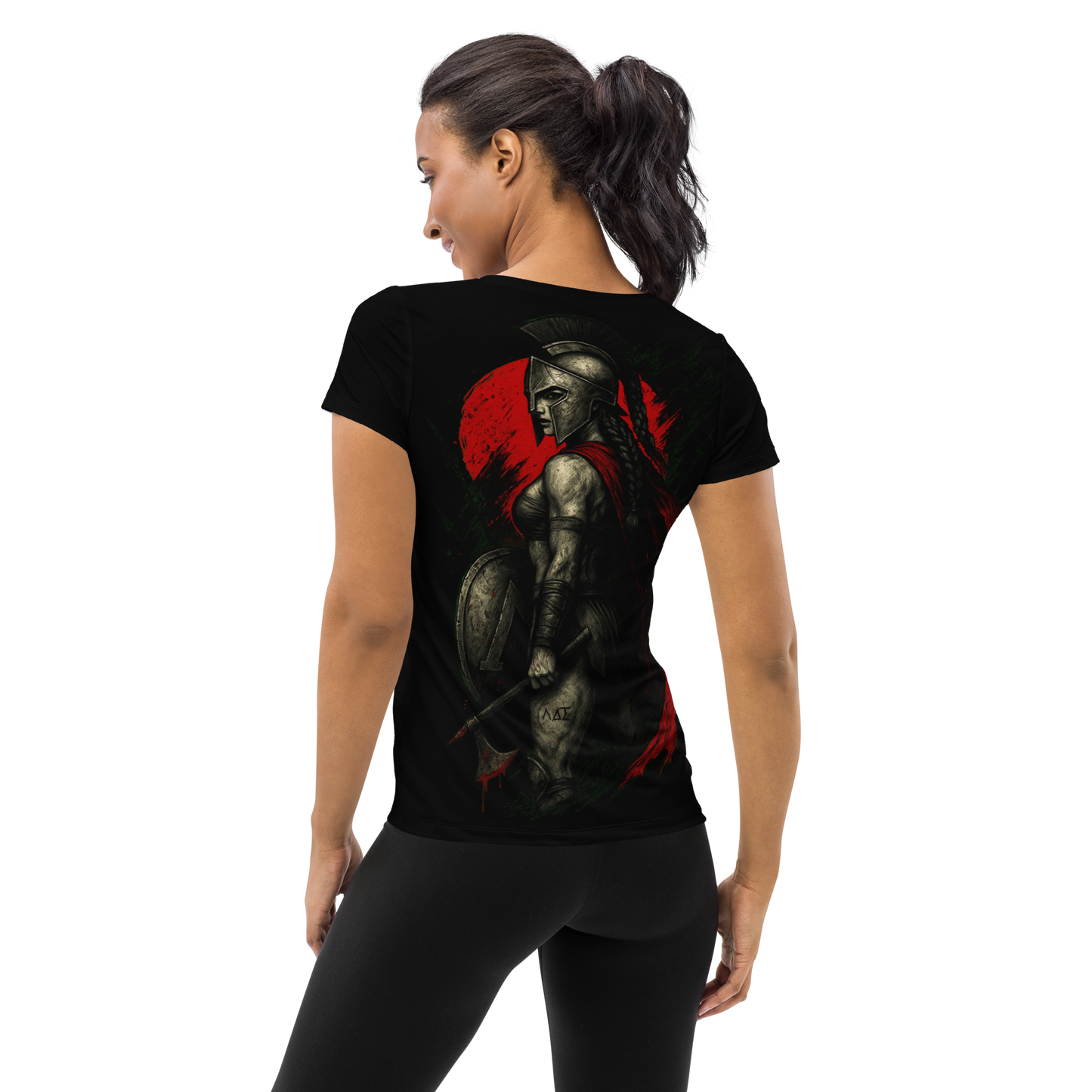 Women's athletic t-shirt The Axe of Lacedaemon (Black)