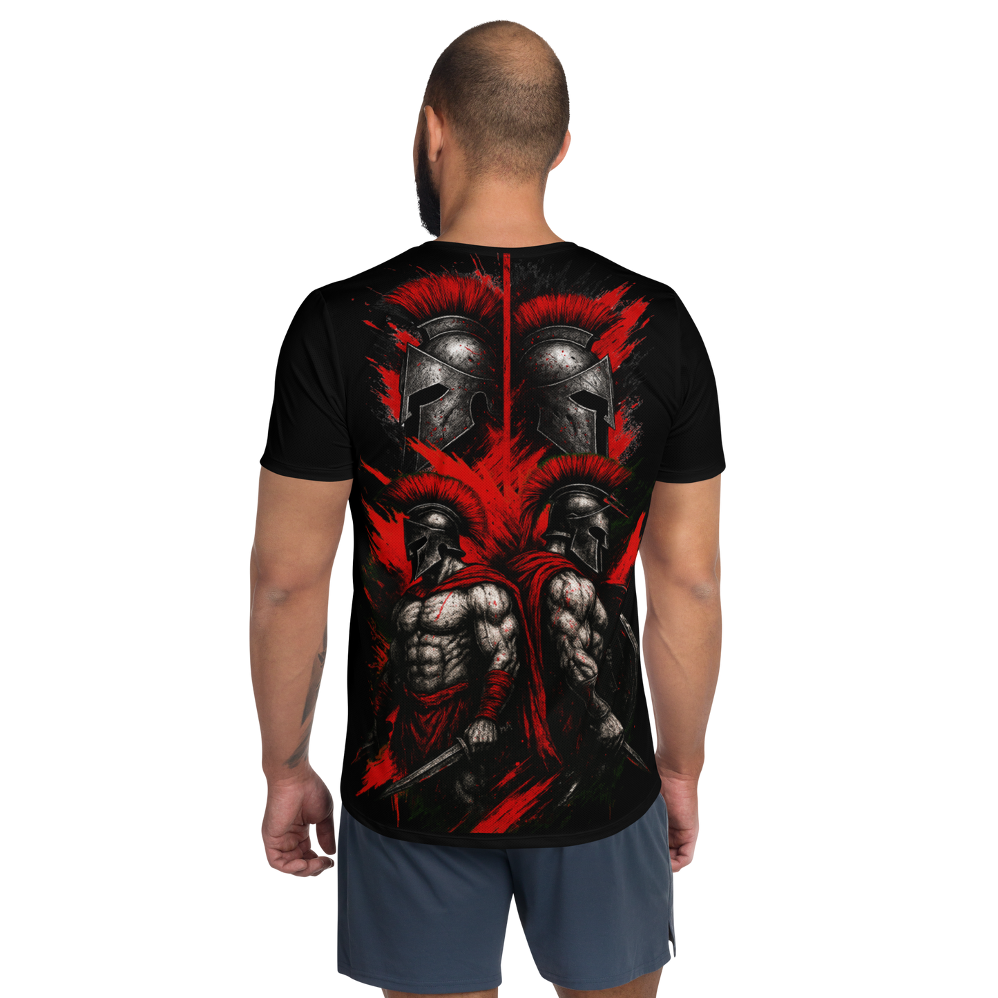 Men's athletic t-shirt Spartan Brotherhood (Black)