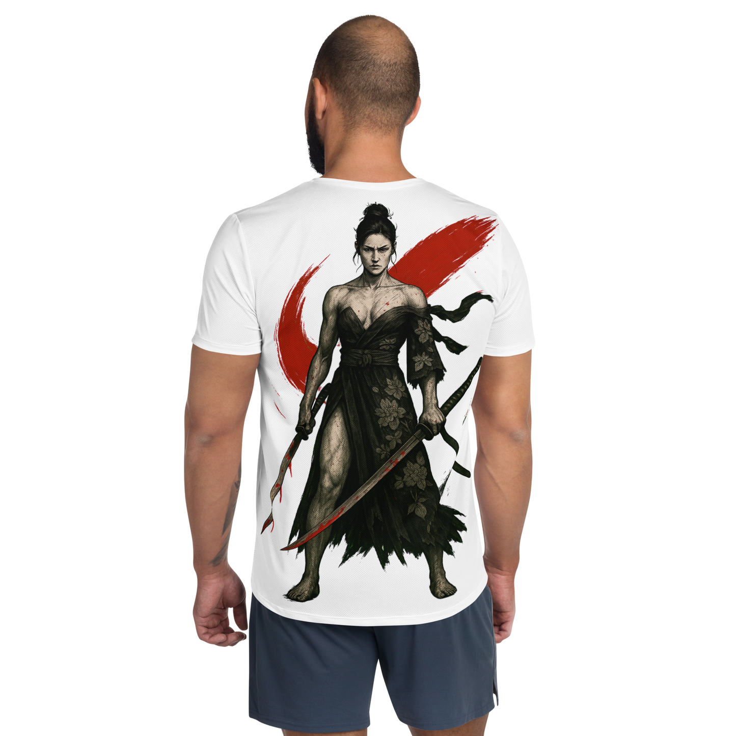 Men's athletic t-shirt Kiss of the Blade (White)