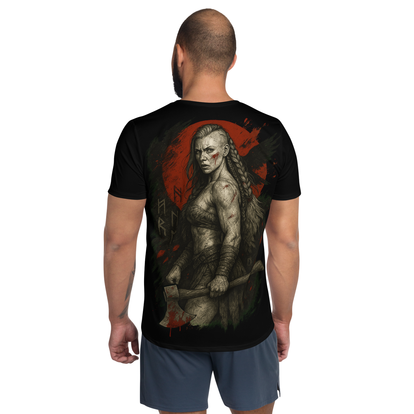 Men's athletic t-shirt Freyjas Wrath (Black)