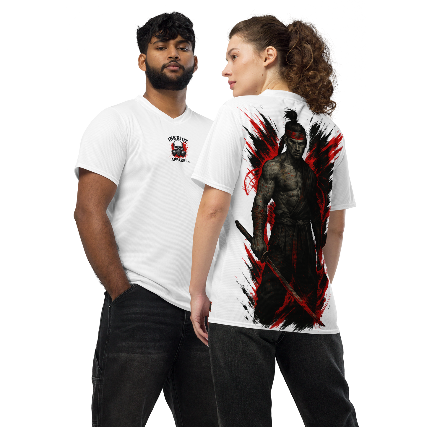 Unisex sports jersey Akaryu no Kenshi (White)