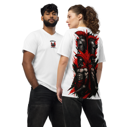 Unisex sports jersey Spartan Brotherhood (White)