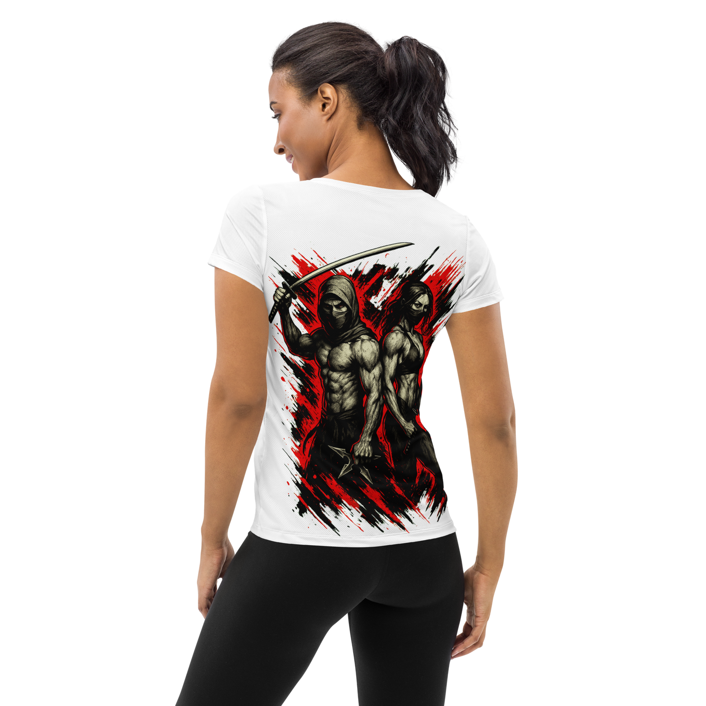 Women's athletic t-shirt Futatsu no Kage (White)