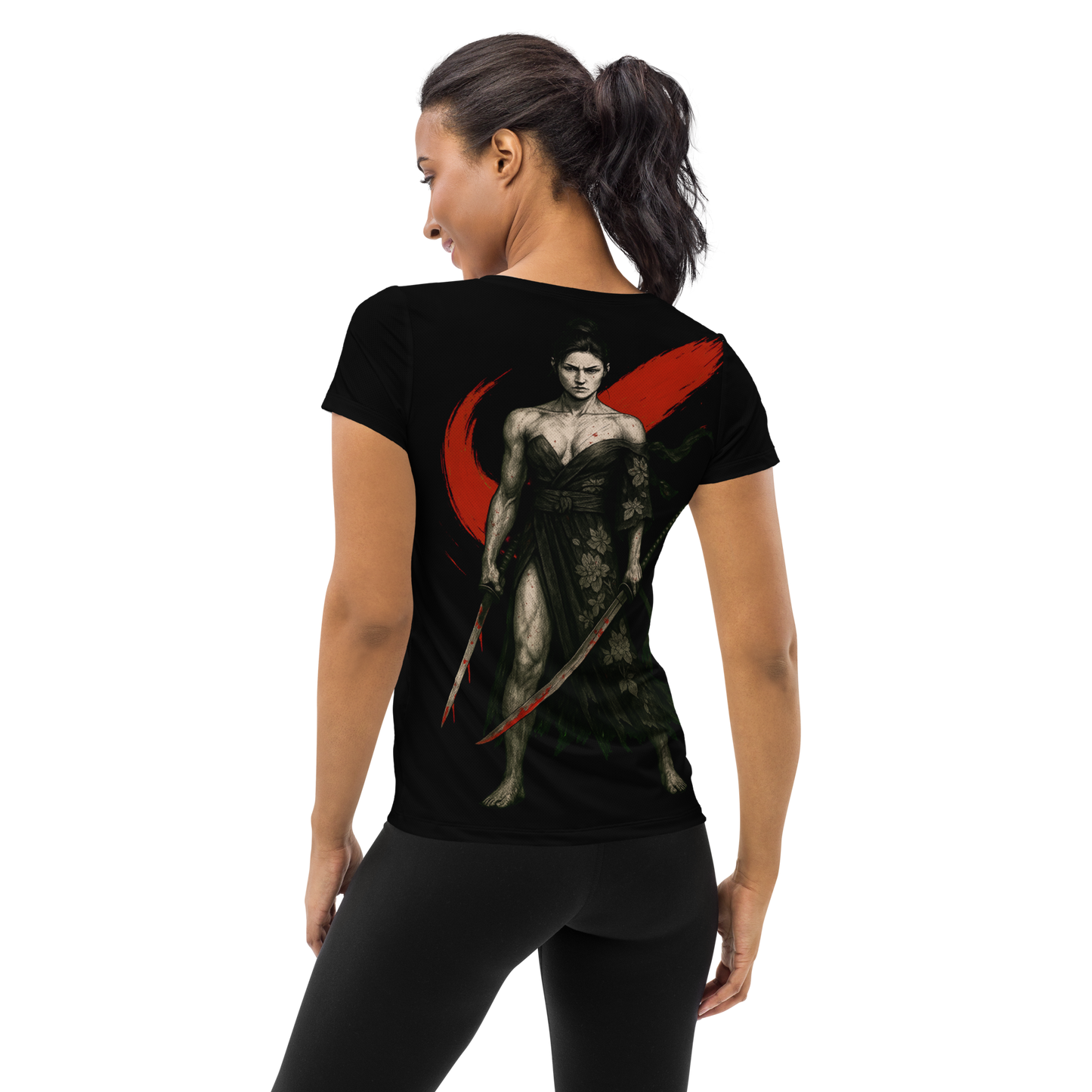 Women's athletic t-shirt Kiss of the Blade (Black)